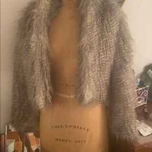 Faux fur midi coat
